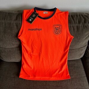 Marathon Authentic Ecuador Team Training Sleeveless Orange Jersey Men’s Sz: S
